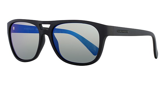 Serengeti Eyewear Tommaso Sunglasses, Satin Black (Polarized 555nm Blue)
