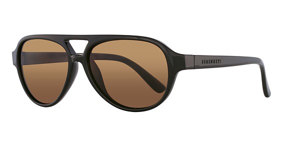 Serengeti Eyewear Giorgio Sunglasses, Shiny Black / Brown Wood (Polarized Drivers)