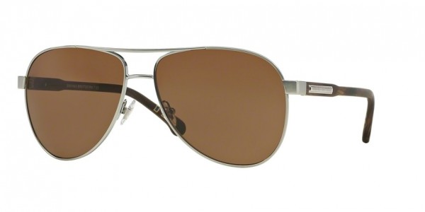 Brooks Brothers BB4029 Sunglasses, 166073 SILVER MATTE BROWN HORN (SILVER)