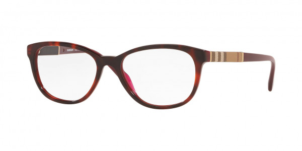 Burberry BE2172 Eyeglasses, 3657 TOP HAVANA ON BORDEAUX (RED)