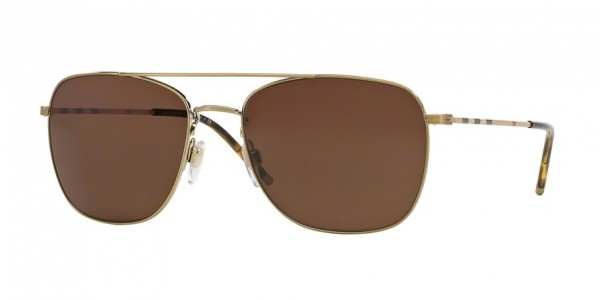 Burberry BE3079 Sunglasses, 116773 BRUSHED LIGHT GOLD (GOLD)