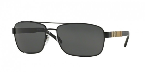 Burberry BE3081 Sunglasses, 100187 BLACK (BLACK)