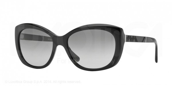 Burberry BE4164 Sunglasses, 300111 BLACK (BLACK)