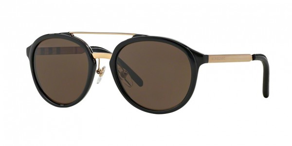 Burberry BE4168Q Sunglasses, 300173 BLACK (BLACK)