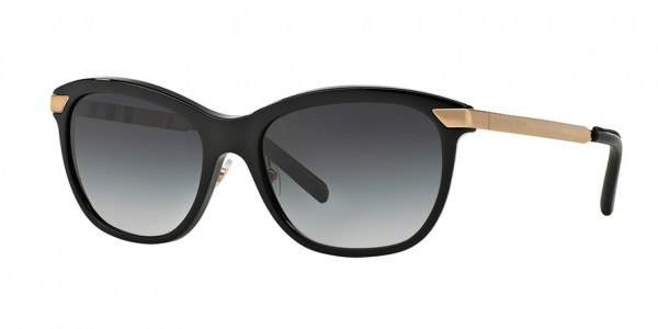 Burberry BE4169Q Sunglasses, 30018G BLACK (BLACK)