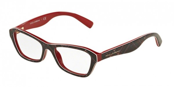 Dolce & Gabbana DG3202 ALMOND FLOWERS Eyeglasses, 2988 CHECK RED/BLUE/RED