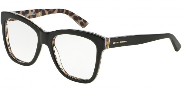Dolce & Gabbana DG3212 ENCHANTED BEAUTIES Eyeglasses, 2857 TOP BLACK/LEO (BLACK)
