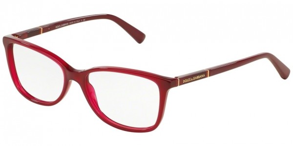 Dolce & Gabbana DG3219 LOGO PLAQUE Eyeglasses, 2681 OPAL RED (BORDEAUX)