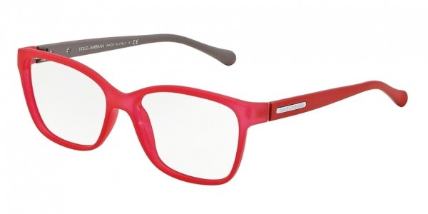 Dolce & Gabbana DG5008 OVER-MOLDED RUBBER Eyeglasses, 2818 RED DEMI TRANSP RUBBER (RED)