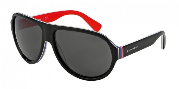 Dolce & Gabbana DG4204 MULTICOLOR Sunglasses, 276487 BLACK/MULTILAYER/RED (BLACK)