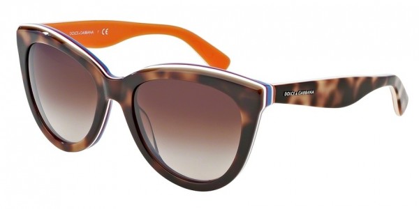 Dolce & Gabbana DG4207 MULTICOLOR Sunglasses, 276513 HAVANA/MULTILAYER/ORANGE (HAVANA)
