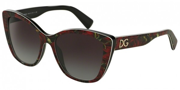Dolce & Gabbana DG4216 Sunglasses, 29388G PRINTING ROSES ON BLACK