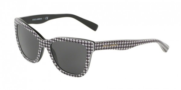 Dolce & Gabbana DG4237 Sunglasses, 307987 BLACK/PRINT PIED DE POULE (MULTI)