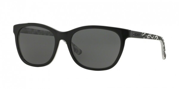 DKNY DY4115 Sunglasses, 358287 TOP BLACK ON GREY (BLACK)