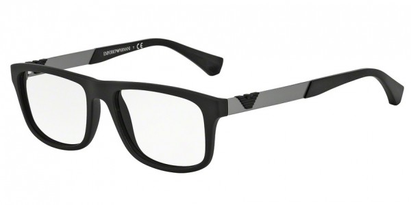 Emporio Armani EA3029 Eyeglasses, 5063 BLACK RUBBER (BLACK)