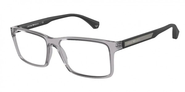 Emporio Armani EA3038 Eyeglasses, 5012 MATTE TRANSPARENT GREY (GREY)