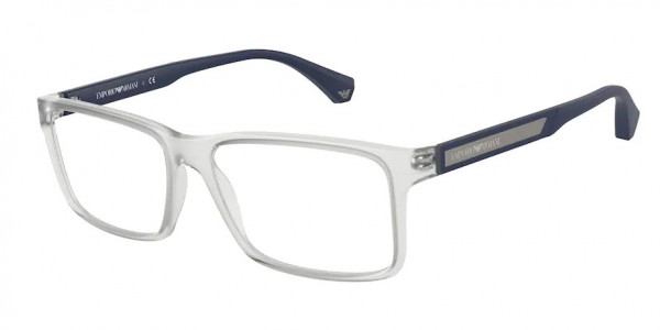 Emporio Armani EA3038 Eyeglasses, 5893 MATTE TRANSPARENT CRYSTAL (TRANSPARENT)