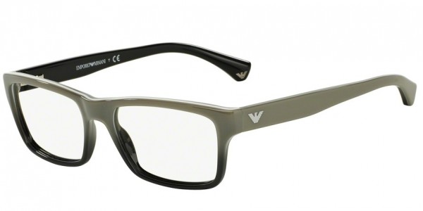 Emporio Armani EA3050 Eyeglasses, 5346 WHITE GRADIENT BLACK ON BLACK (WHITE)