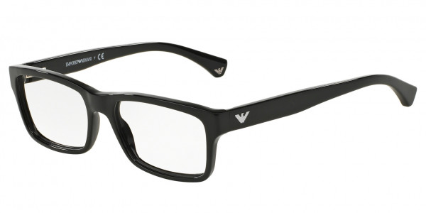 Emporio Armani EA3050F Eyeglasses, 5017 SHINY BLACK (BLACK)