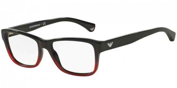 Emporio Armani EA3051F Eyeglasses, 5348 BLACK GRADIENT CORAL ON BLACK (BORDEAUX)