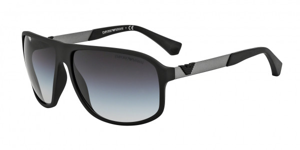 Emporio Armani EA4029 Sunglasses, 50638G RUBBER BLACK GRADIENT GREY (BLACK)