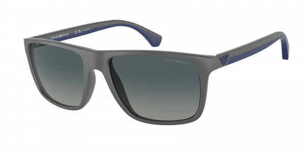 Emporio Armani EA4033 Sunglasses, 50604U MATTE GREY GRADIENT BLUE POLAR (GREY)