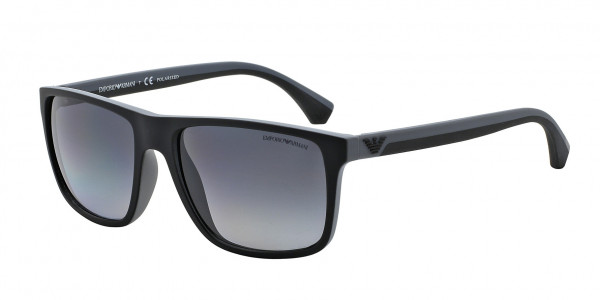 Emporio Armani EA4033 Sunglasses, 5229T3 RUBBER BLACK & GREY GRADIENT G (BLACK)