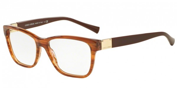 Giorgio Armani AR7049 Eyeglasses, 5293 STRIPED AMBER (BROWN)