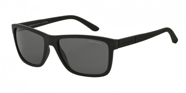 Giorgio Armani AR8046 Sunglasses, 506381 BLACK RUBBER (BLACK)