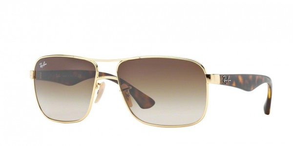 Ray-Ban RB3516 Sunglasses, 001/13 ARISTA BROWN GRADIENT (GOLD)
