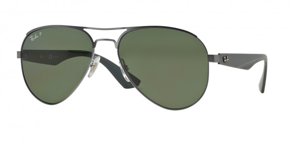 Ray-Ban RB3523 Sunglasses, 029/9A MATTE GUNMETAL GREEN (GREY)