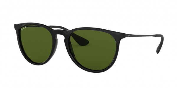 Ray-Ban RB4171F ERIKA Sunglasses, 601/2P ERIKA BLACK GREEN (BLACK)