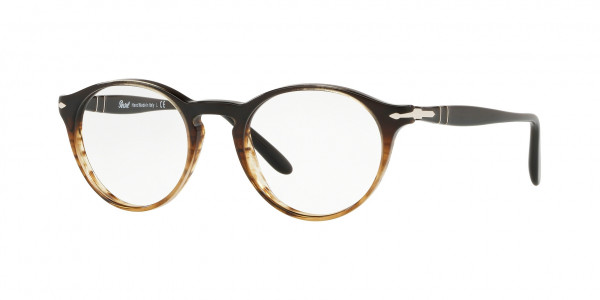 Persol PO3092V Eyeglasses, 9052 GRADIENT BLACK & STRIPED BROWN (BROWN)