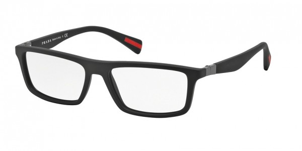 Prada Linea Rossa PS 02FV Eyeglasses, DG01O1 BLACK RUBBER (BLACK)