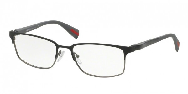 Prada Linea Rossa PS 50FV NETEX Eyeglasses, UEB1O1 BLACK/GUNMETAL RUBBER (BLACK)
