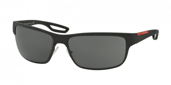 Prada Linea Rossa PS 50QS Sunglasses, DG01A1 BLACK RUBBER/MATTE BLACK (BLACK)