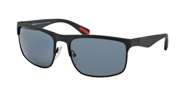 Prada Linea Rossa PS 56PS RUBBERMAX Sunglasses, DG05Z1 BLACK RUBBER (BLACK)