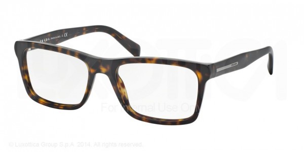 Prada PR 06RV PLAQUE Eyeglasses, HAQ1O1 MATTE HAVANA (HAVANA)