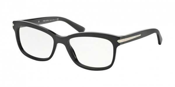 Prada PR 10RV ARROW Eyeglasses, 1AB1O1 BLACK (BLACK)