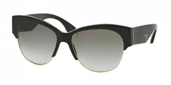 Prada PR 11RS Sunglasses, 1AB0A7 BLACK (BLACK)
