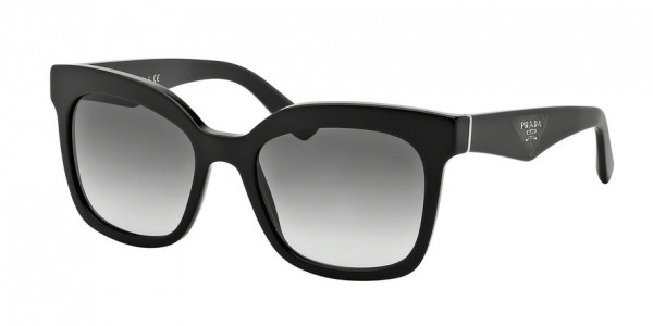 Prada PR 24QS TRIANGLE Sunglasses, 1AB0A7 BLACK (BLACK)