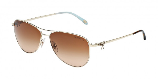 Tiffany & Co. TF3044 Sunglasses, 60213B PALE GOLD (GOLD)