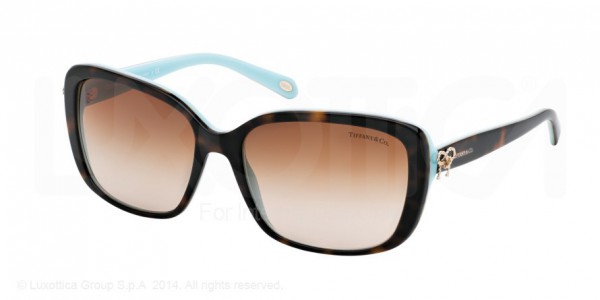 Tiffany & Co. TF4092 Sunglasses, 81343B HAVANA/BLUE (HAVANA)