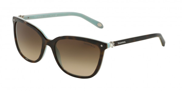 Tiffany & Co. TF4105HB Sunglasses, 81343B HAVANA ON TIFFANY BLUE BROWN G (TORTOISE)