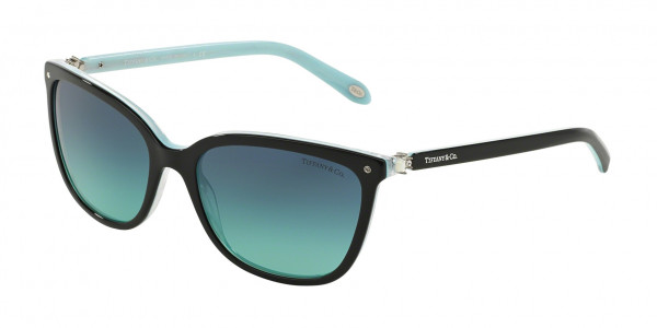 Tiffany & Co. TF4105HB Sunglasses, 81939S BLACK ON TIFFANY BLUE STRIPED (BLACK)