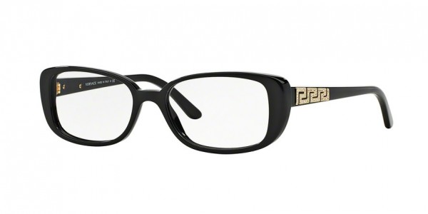 Versace VE3178BA Eyeglasses, GB1 BLACK (BLACK)