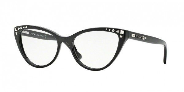 Versace VE3191 Eyeglasses, GB1 BLACK (BLACK)