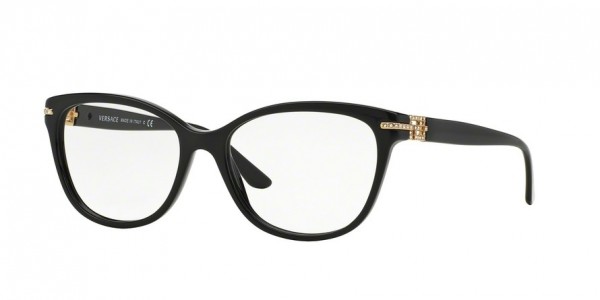 Versace VE3205BA Eyeglasses, GB1 BLACK (BLACK)