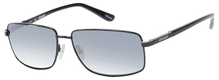 Gant GA-7016 (GS 7016) Sunglasses, C33 (BLK-3) - Black / Solid Smoke Lens