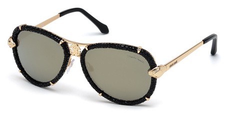 Roberto Cavalli MEBSUTA Sunglasses, 28C - Shiny Rose Gold / Smoke Mirror